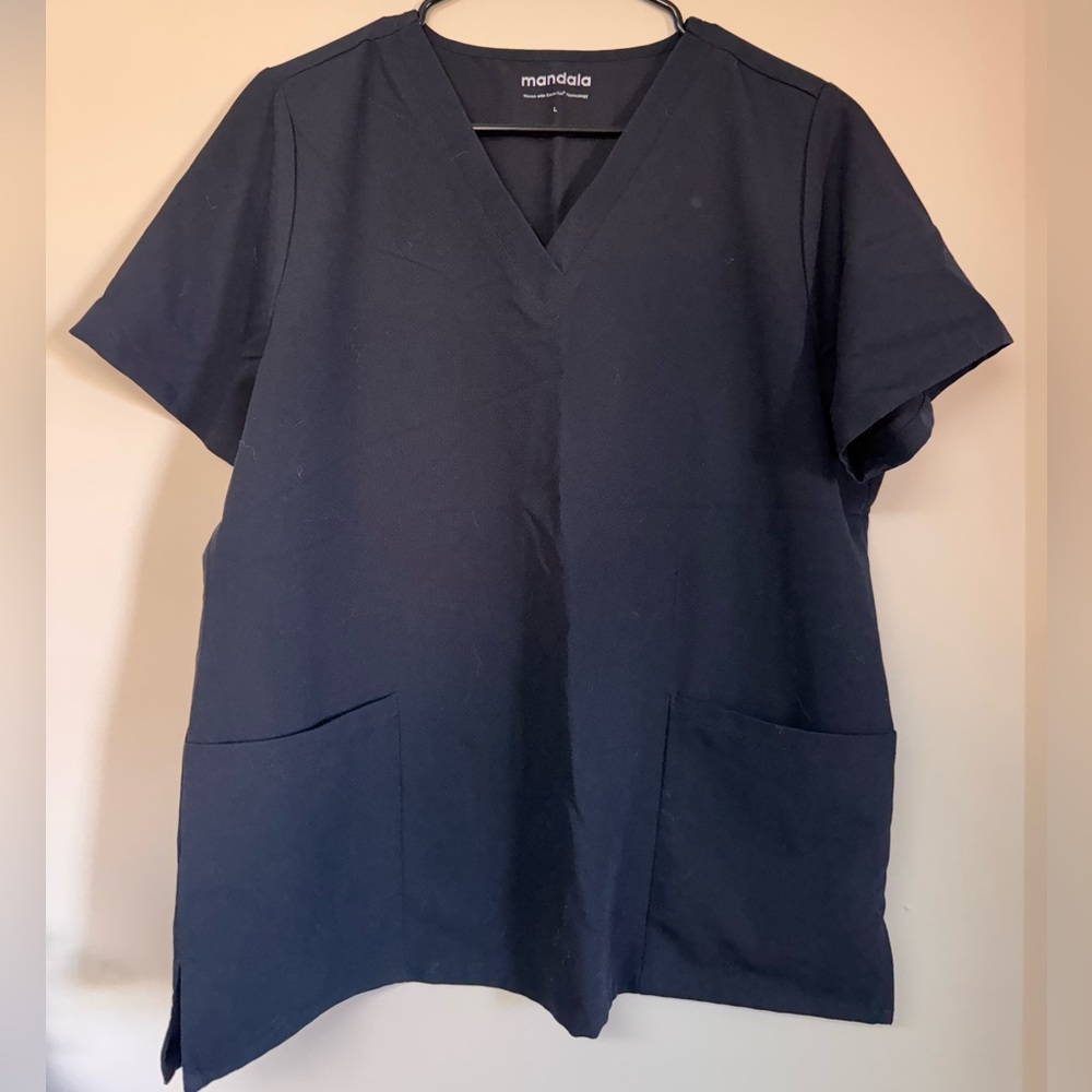 Mandala Women's Black V-Neck Top